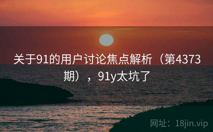 关于91的用户讨论焦点解析（第4373期），91y太坑了
