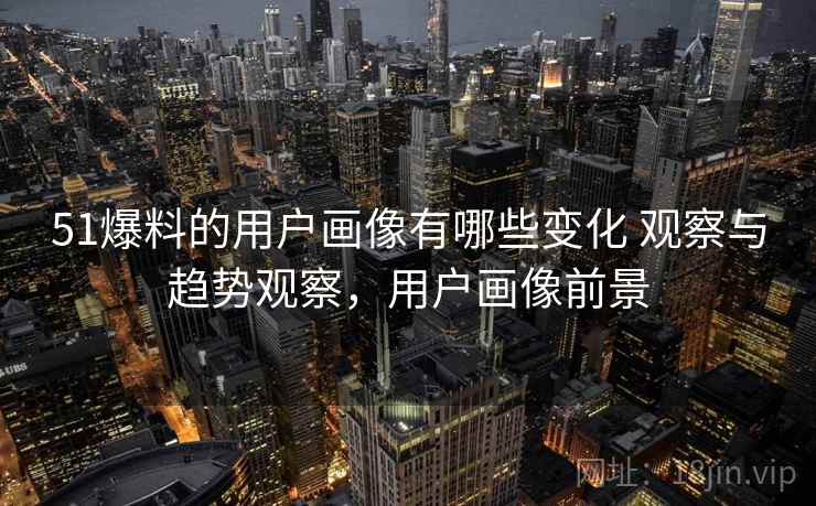 51爆料的用户画像有哪些变化 观察与趋势观察，用户画像前景